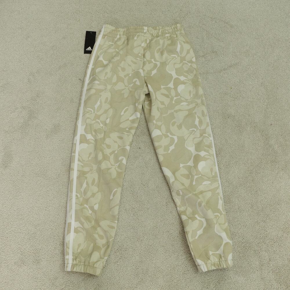 NWT adidas Big Girls 3-Stripe Fleece Jogger Pants Floral Camo Tan Size L/14 - Picture 8 of 8